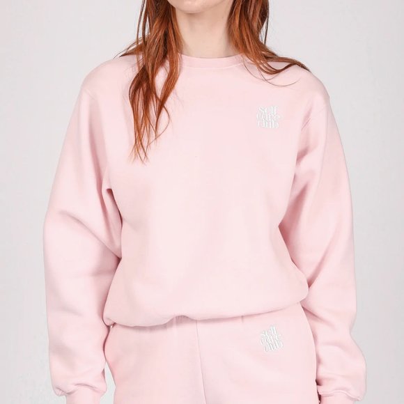 NWT Midnight Paloma x Brunette The Label Self Care Club Pink Sweatshirt Size L - Picture 1 of 3